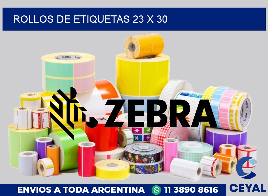 rollos de etiquetas 23 x 30