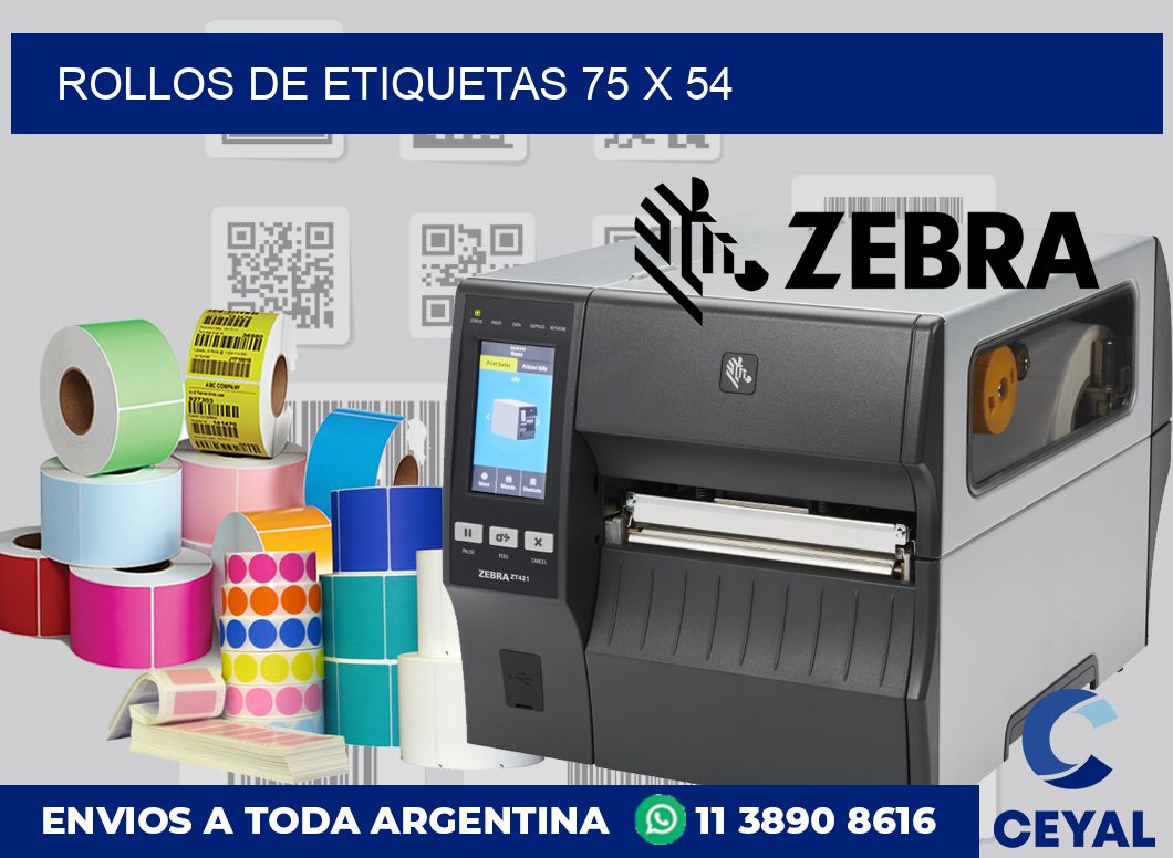 rollos de etiquetas 75 x 54