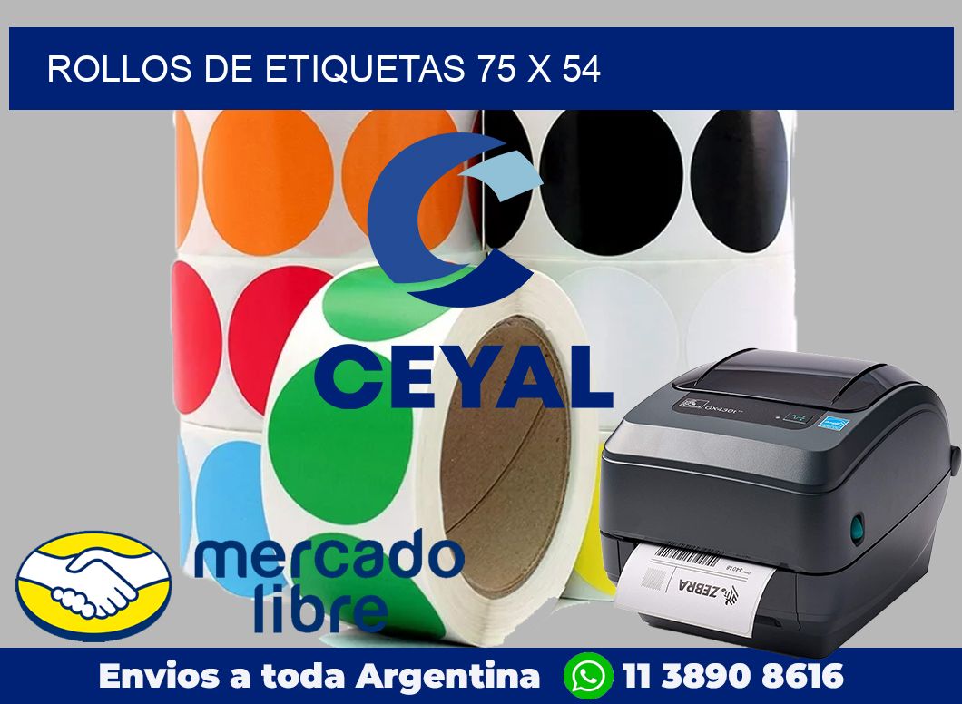 rollos de etiquetas 75 x 54