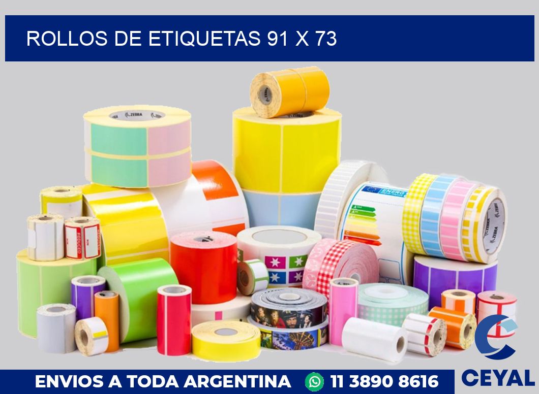 rollos de etiquetas 91 x 73