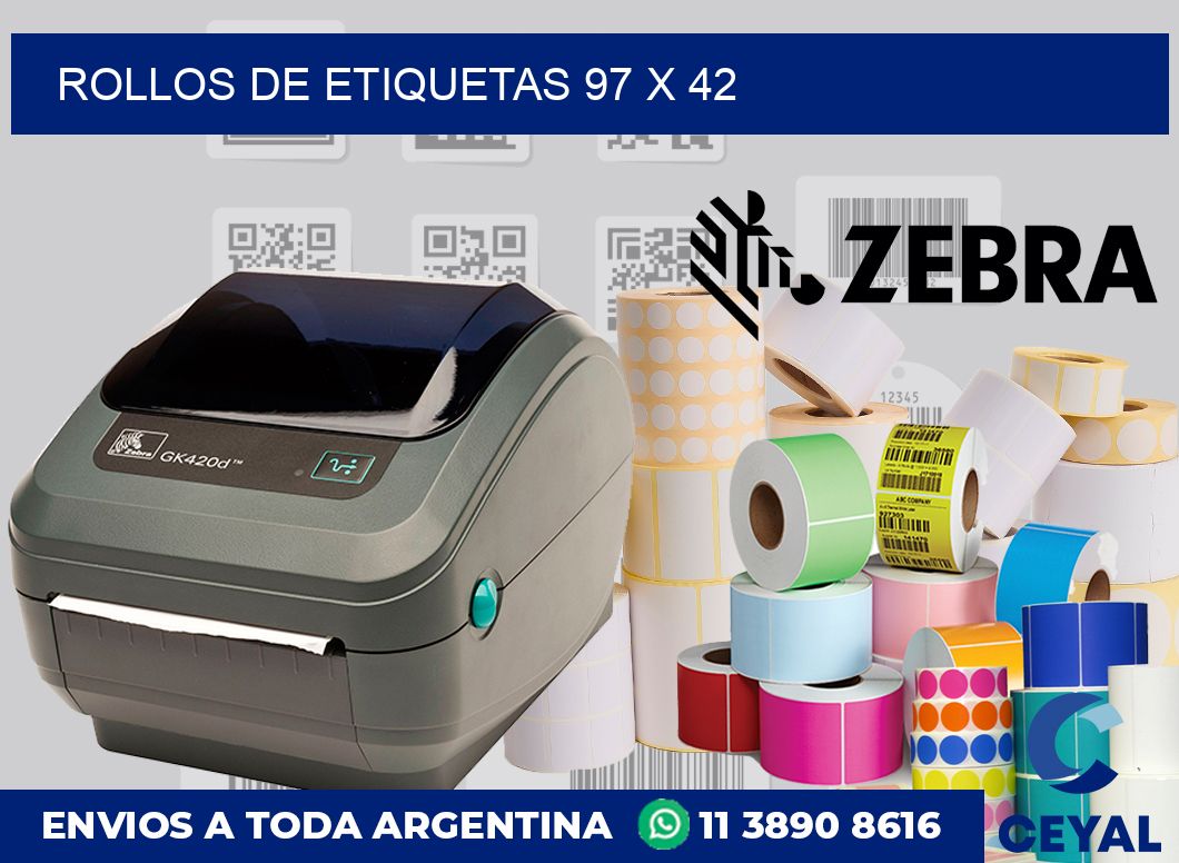 rollos de etiquetas 97 x 42