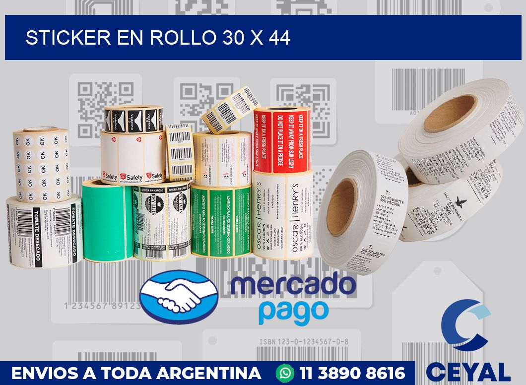 sticker en rollo 30 x 44