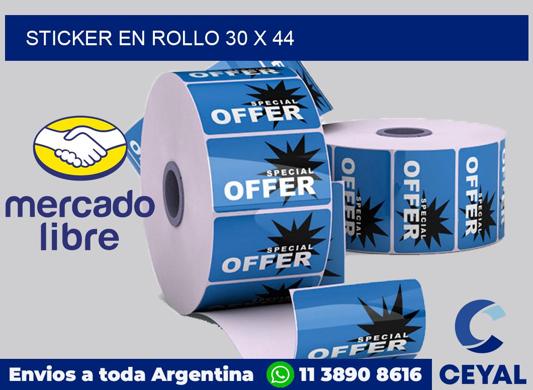sticker en rollo 30 x 44