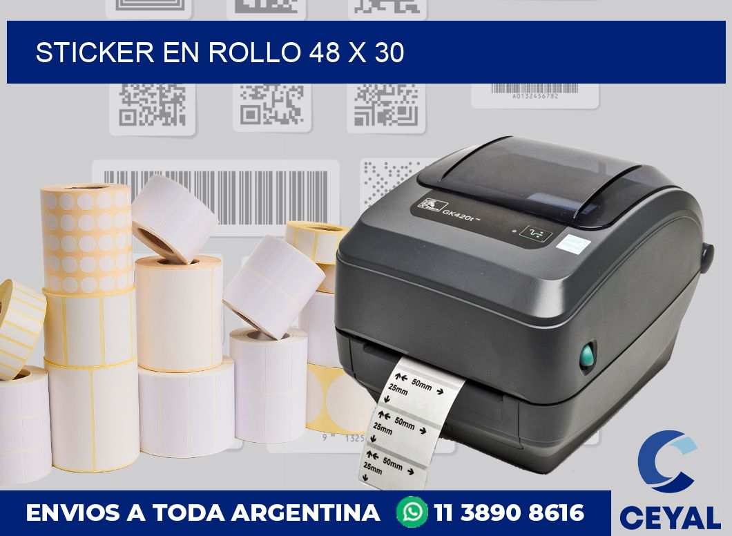sticker en rollo 48 x 30