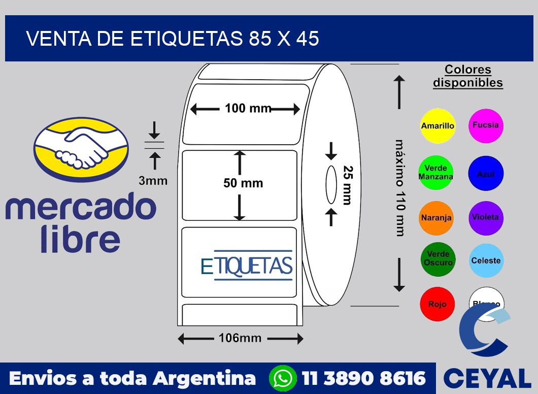 venta de etiquetas 85 x 45