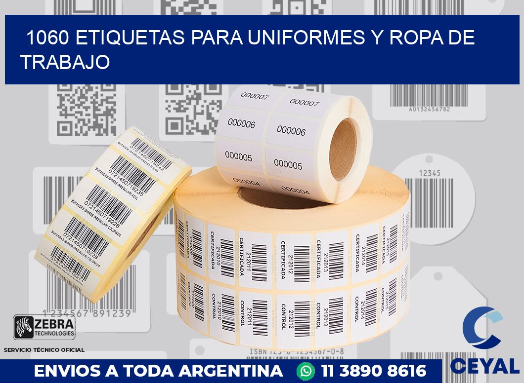 1060 ETIQUETAS PARA UNIFORMES Y ROPA DE TRABAJO