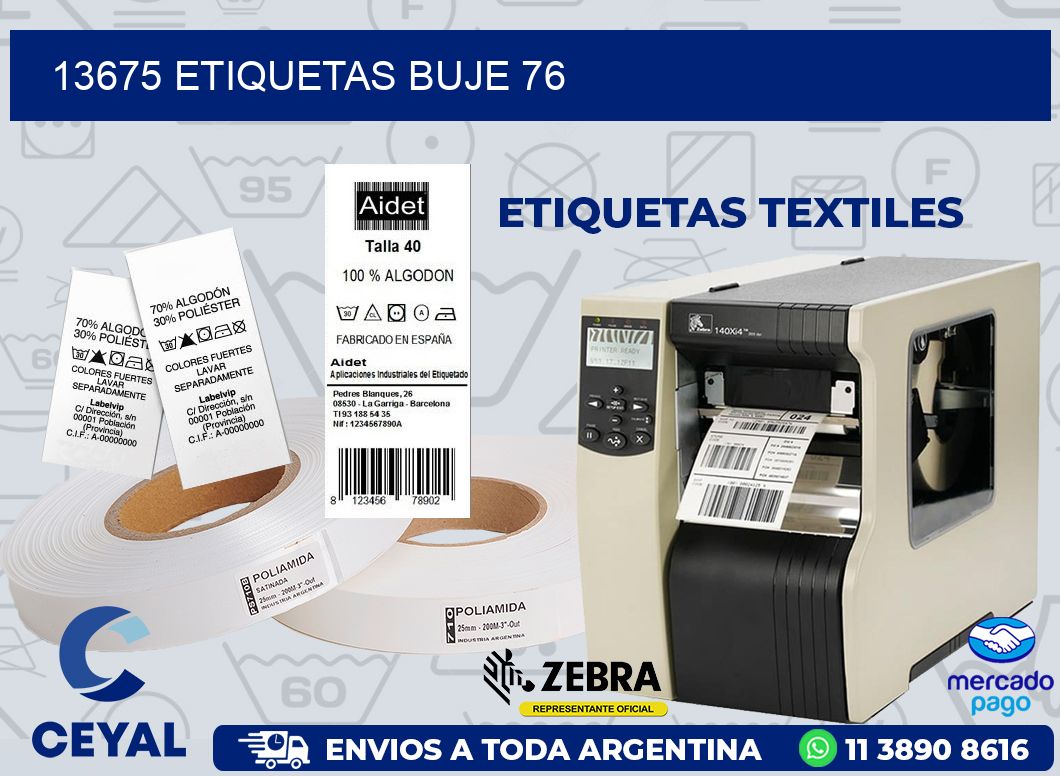 13675 ETIQUETAS BUJE 76