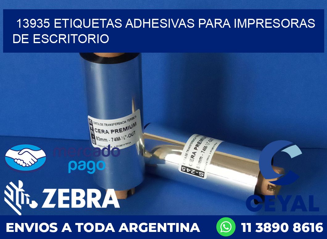 13935 ETIQUETAS ADHESIVAS PARA IMPRESORAS DE ESCRITORIO