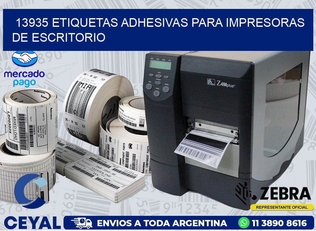 13935 ETIQUETAS ADHESIVAS PARA IMPRESORAS DE ESCRITORIO
