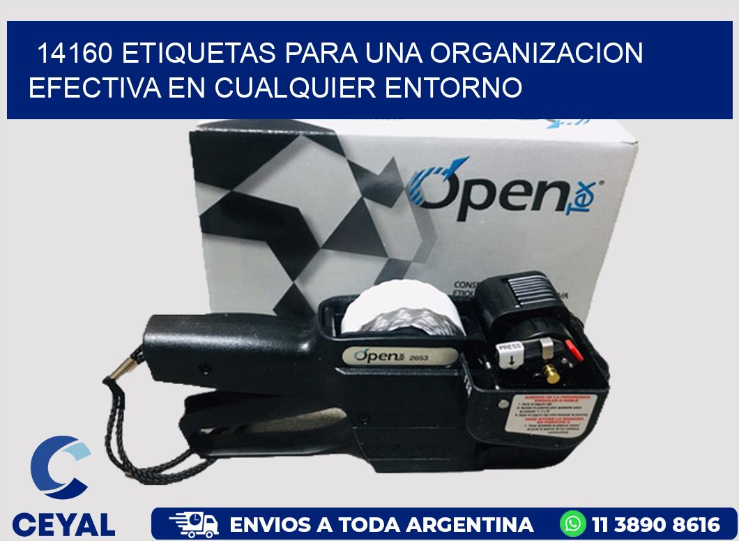 14160 ETIQUETAS PARA UNA ORGANIZACION EFECTIVA EN CUALQUIER ENTORNO