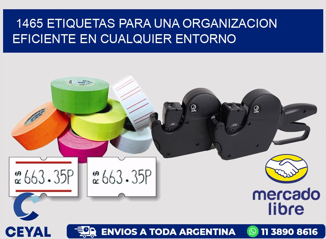 1465 ETIQUETAS PARA UNA ORGANIZACION EFICIENTE EN CUALQUIER ENTORNO