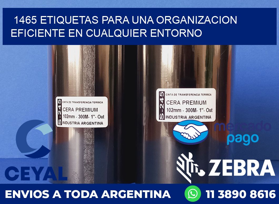 1465 ETIQUETAS PARA UNA ORGANIZACION EFICIENTE EN CUALQUIER ENTORNO