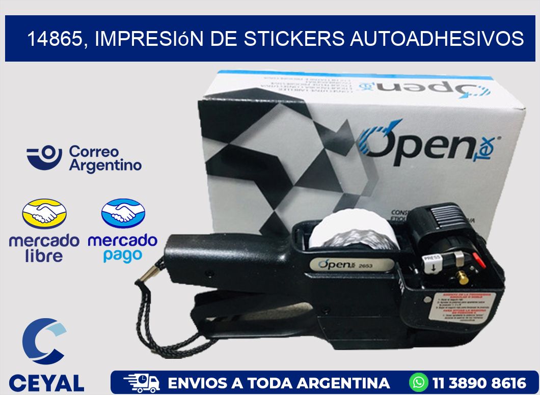 14865, impresión de stickers autoadhesivos