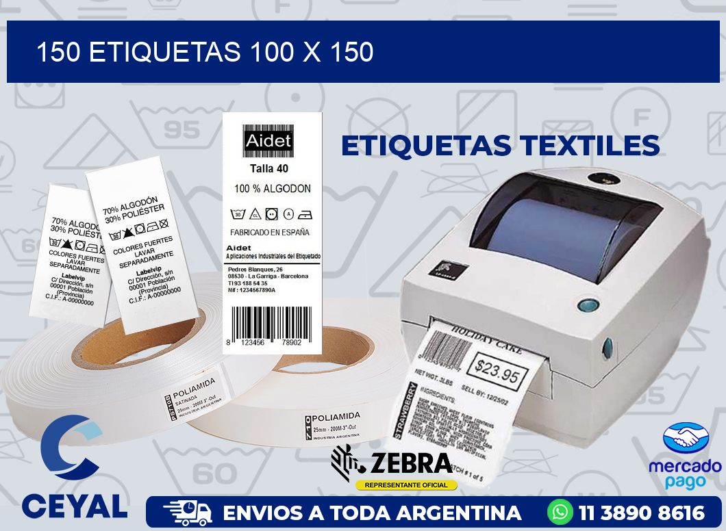 150 ETIQUETAS 100 X 150