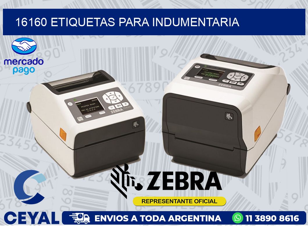 16160 ETIQUETAS PARA INDUMENTARIA