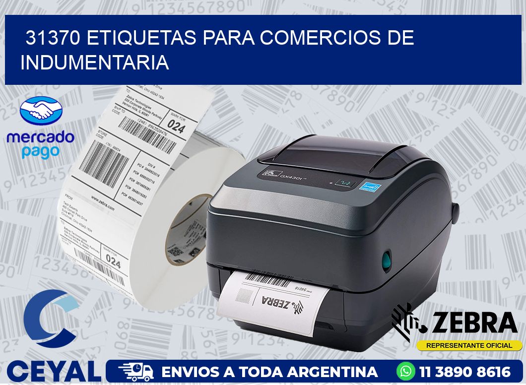 31370 ETIQUETAS PARA COMERCIOS DE INDUMENTARIA
