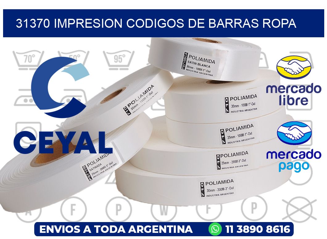 31370 IMPRESION CODIGOS DE BARRAS ROPA