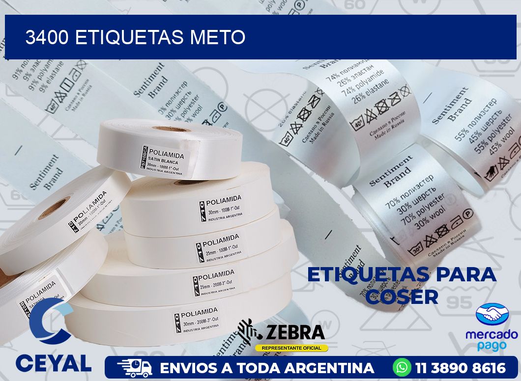 3400 ETIQUETAS METO