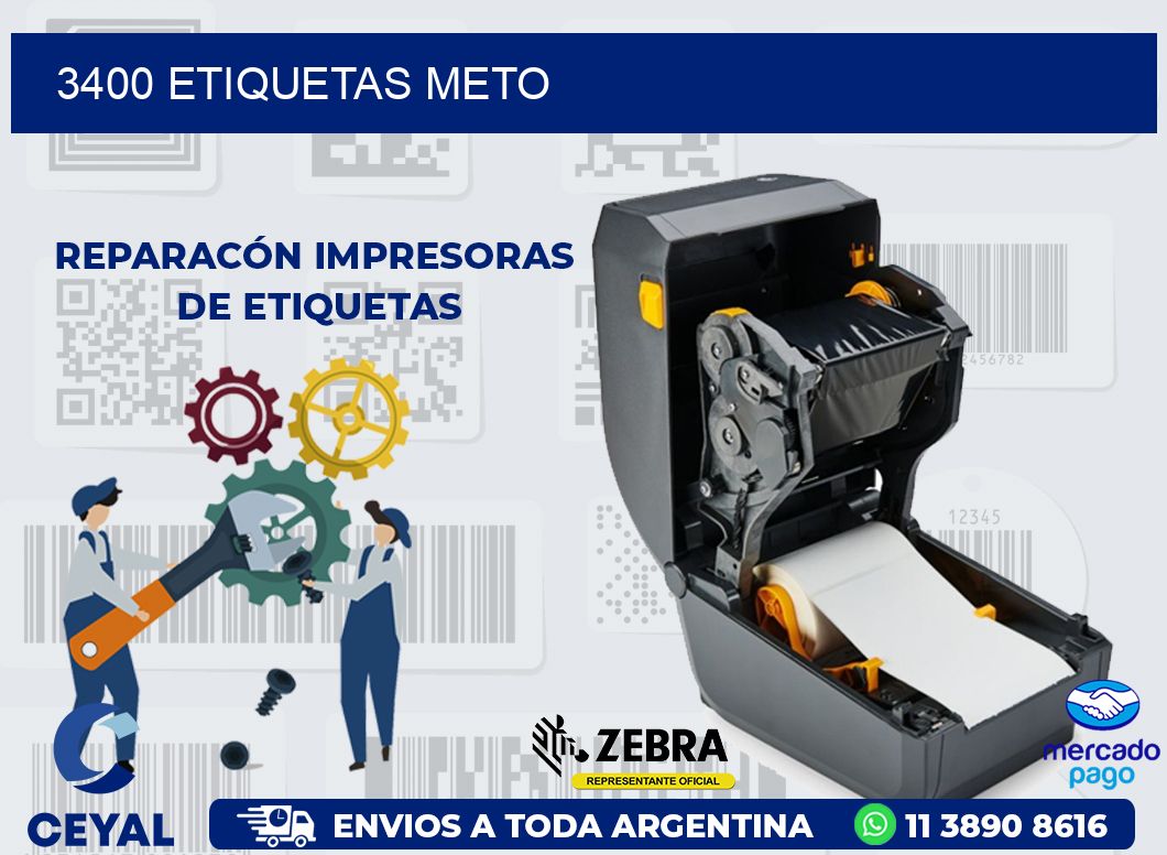 3400 ETIQUETAS METO