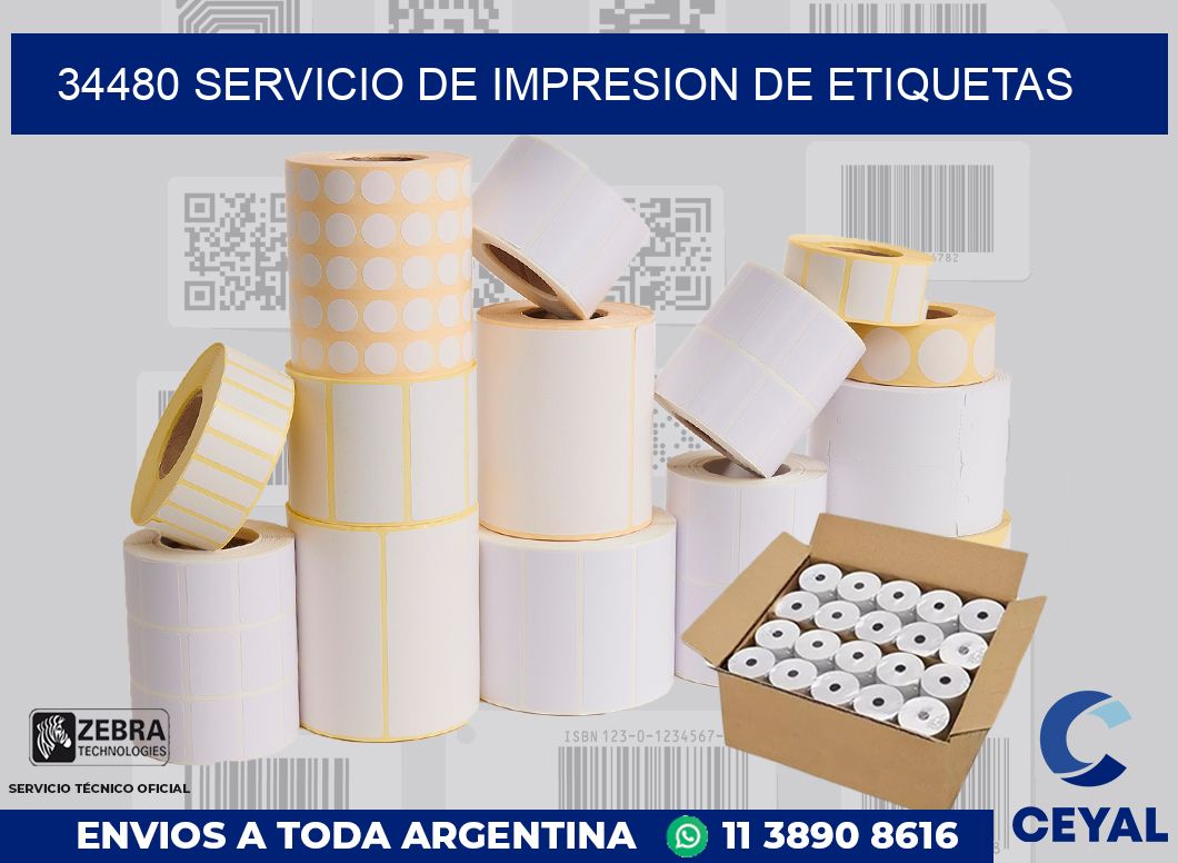 34480 SERVICIO DE IMPRESION DE ETIQUETAS