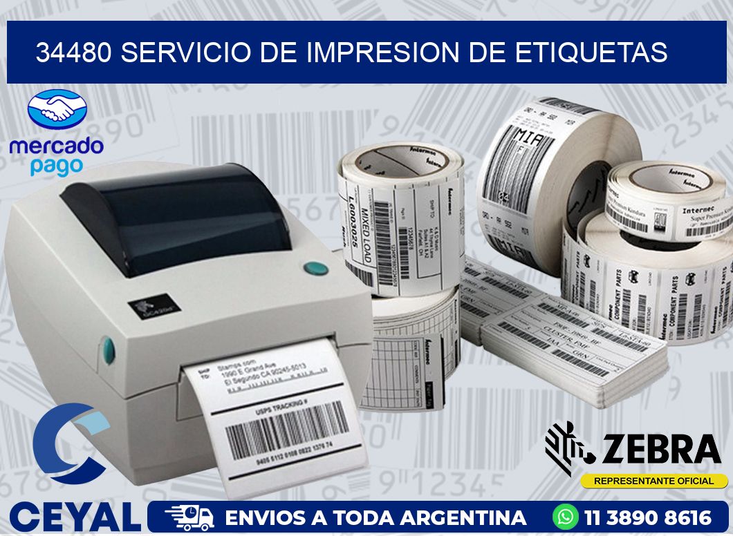 34480 SERVICIO DE IMPRESION DE ETIQUETAS