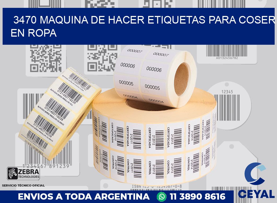 3470 MAQUINA DE HACER ETIQUETAS PARA COSER EN ROPA