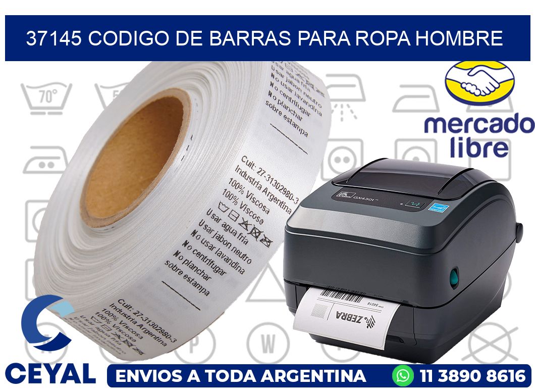 37145 CODIGO DE BARRAS PARA ROPA HOMBRE