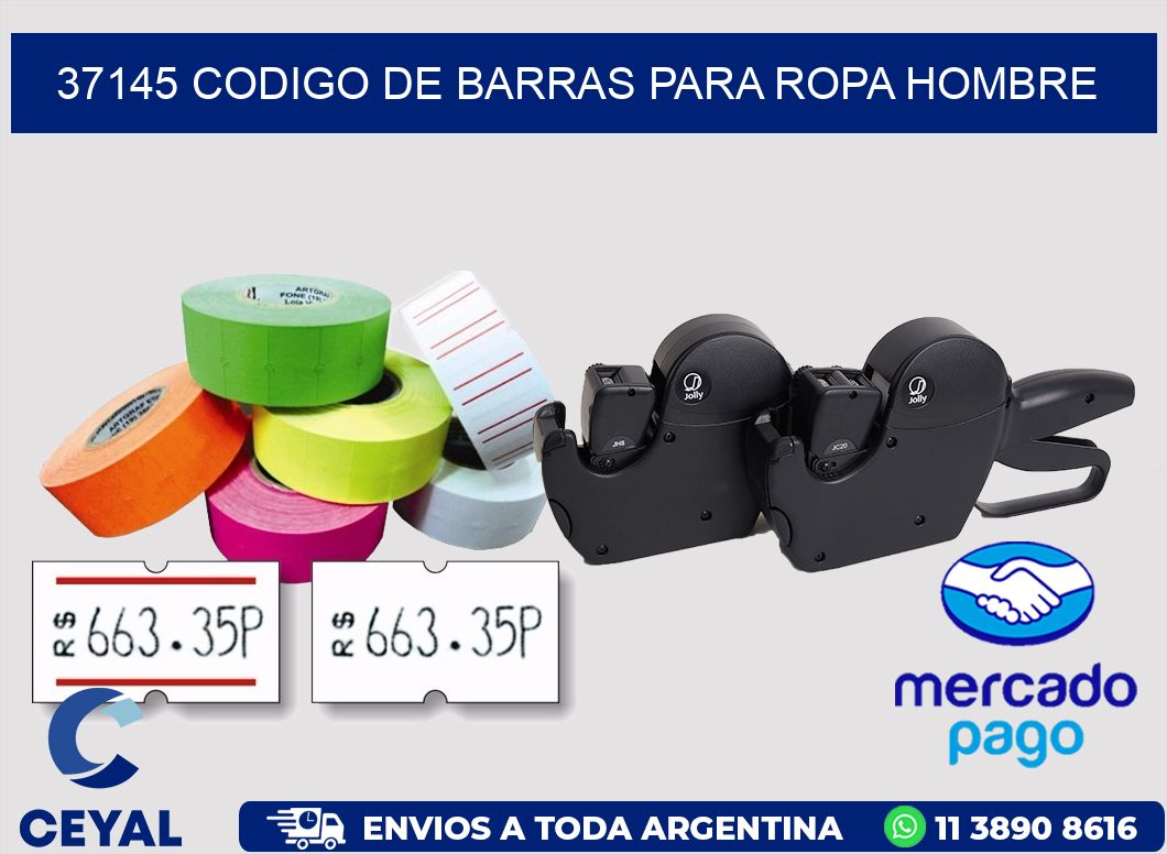 37145 CODIGO DE BARRAS PARA ROPA HOMBRE