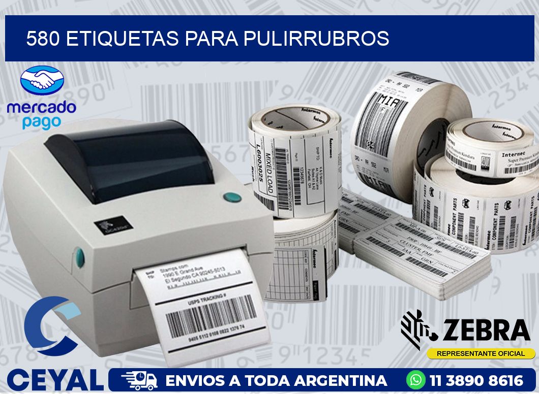 580 ETIQUETAS PARA PULIRRUBROS