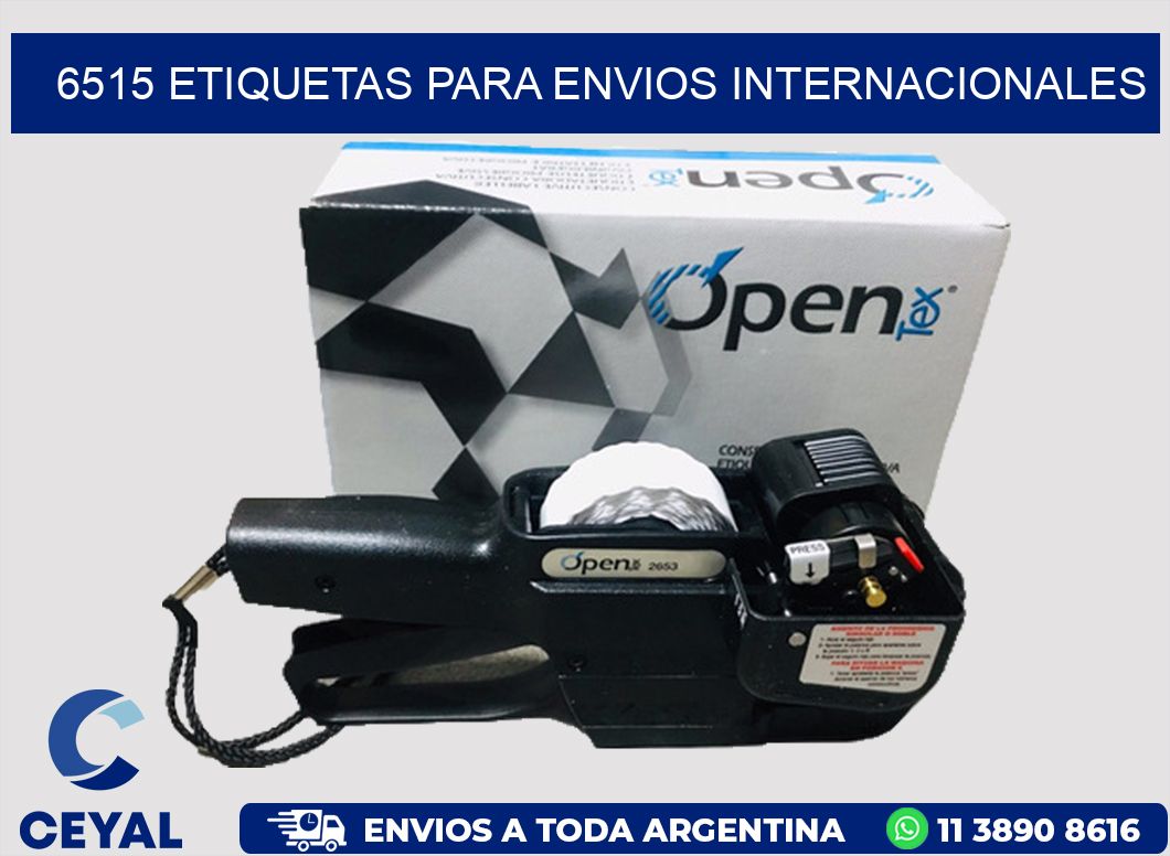 6515 ETIQUETAS PARA ENVIOS INTERNACIONALES