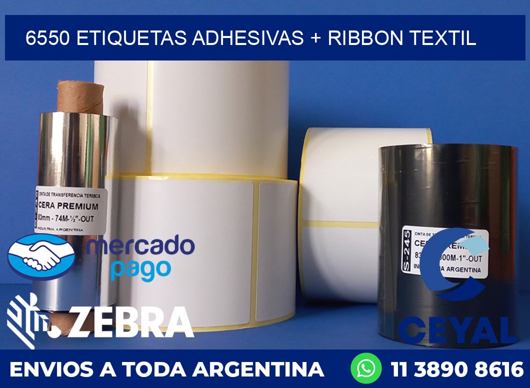 6550 ETIQUETAS ADHESIVAS + RIBBON TEXTIL
