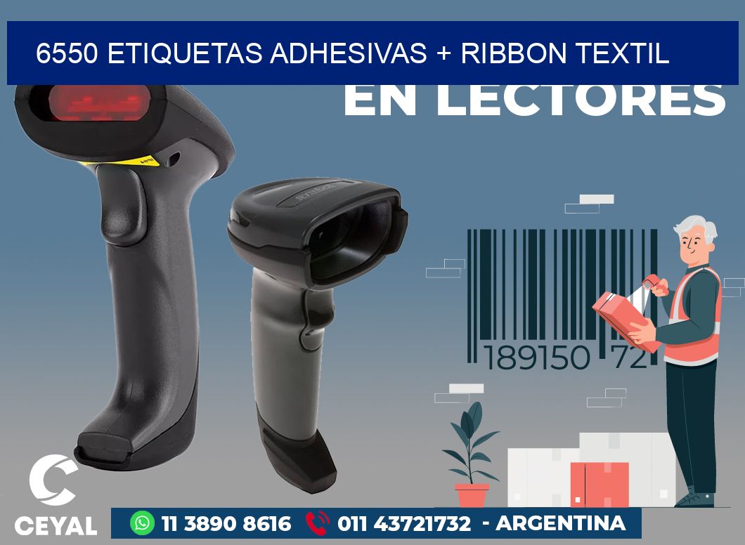 6550 ETIQUETAS ADHESIVAS + RIBBON TEXTIL