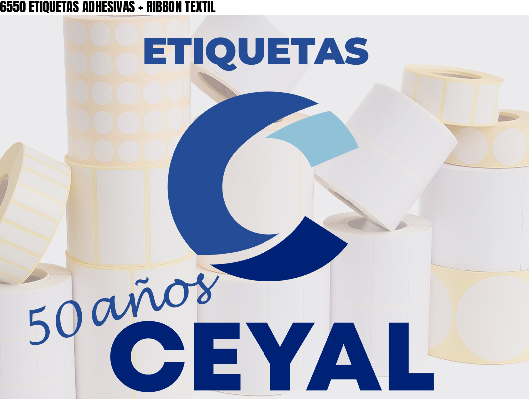 6550 ETIQUETAS ADHESIVAS + RIBBON TEXTIL