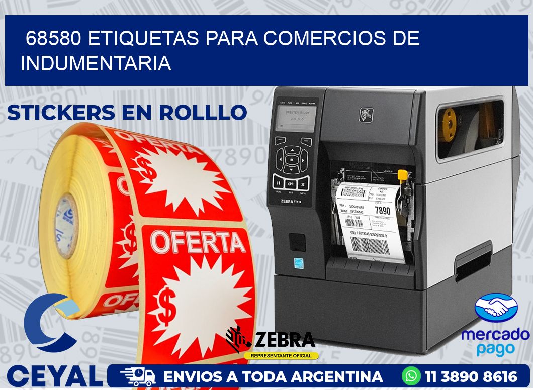 68580 ETIQUETAS PARA COMERCIOS DE INDUMENTARIA