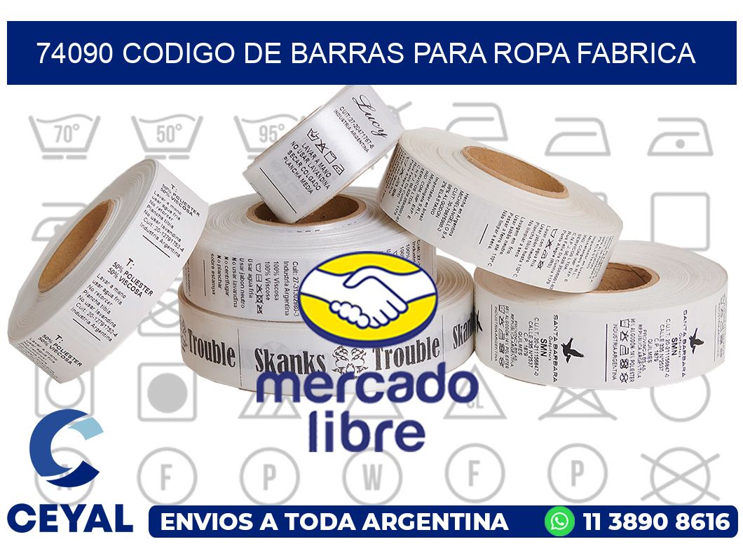 74090 CODIGO DE BARRAS PARA ROPA FABRICA