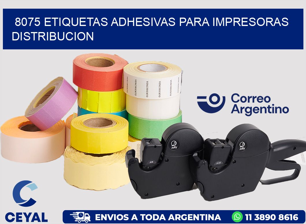 8075 ETIQUETAS ADHESIVAS PARA IMPRESORAS DISTRIBUCION