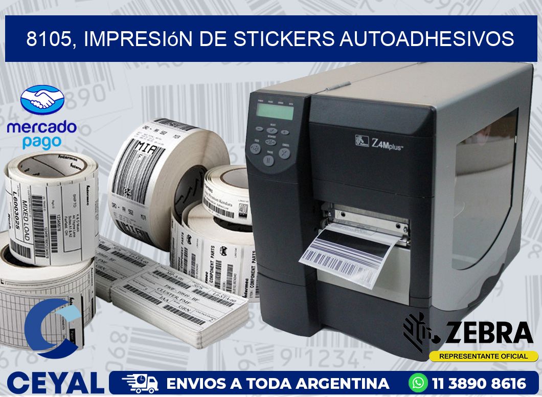 8105, impresión de stickers autoadhesivos