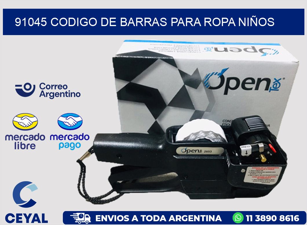 91045 CODIGO DE BARRAS PARA ROPA NIÑOS