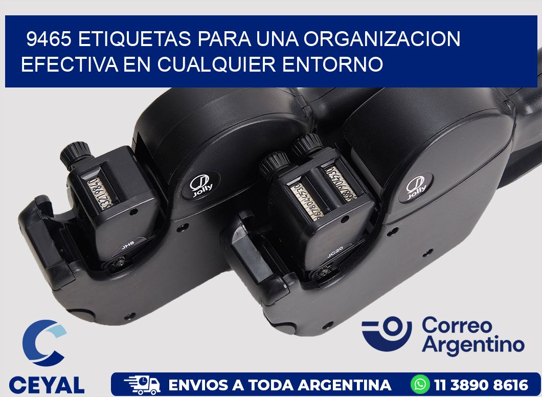 9465 ETIQUETAS PARA UNA ORGANIZACION EFECTIVA EN CUALQUIER ENTORNO