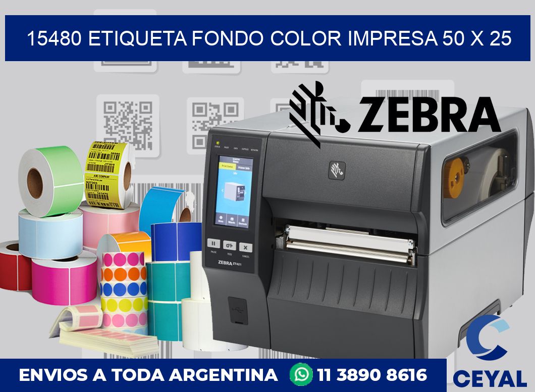 15480 ETIQUETA FONDO COLOR IMPRESA 50 X 25