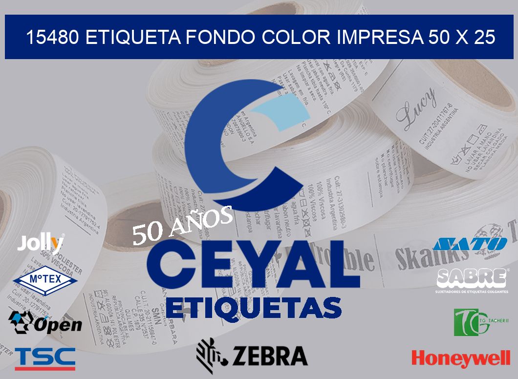 15480 ETIQUETA FONDO COLOR IMPRESA 50 X 25