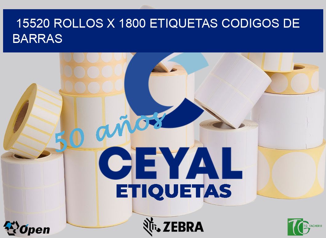 15520 Rollos x 1800 etiquetas codigos de barras