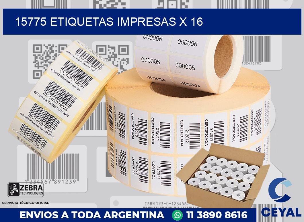 15775 Etiquetas impresas x 16