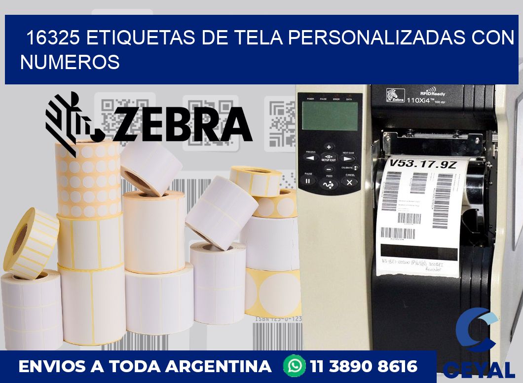 16325 ETIQUETAS DE TELA PERSONALIZADAS CON NUMEROS