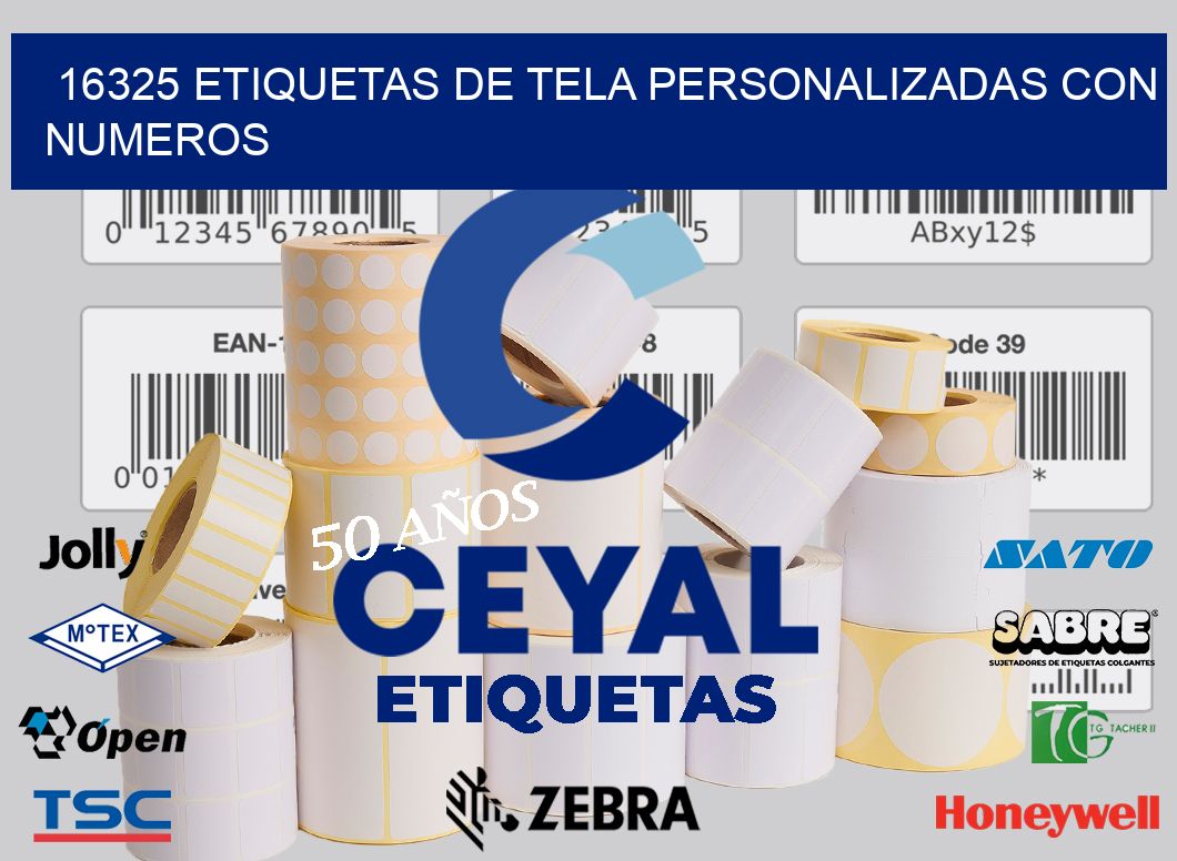 16325 ETIQUETAS DE TELA PERSONALIZADAS CON NUMEROS