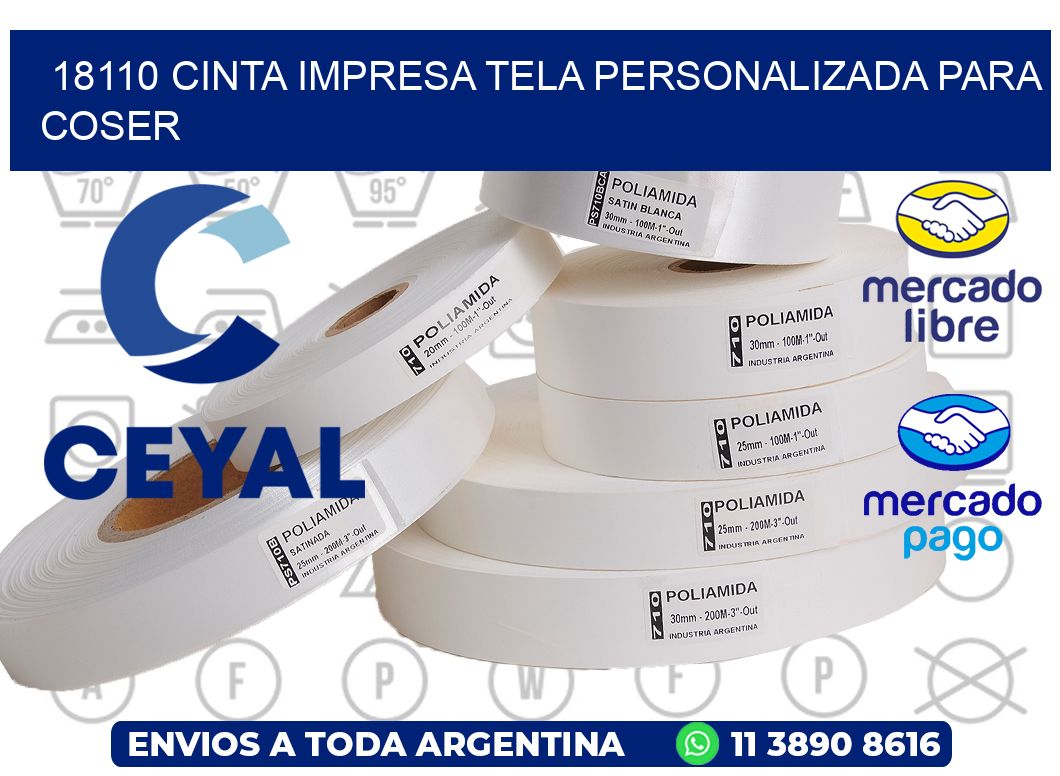 18110 CINTA IMPRESA TELA PERSONALIZADA PARA COSER