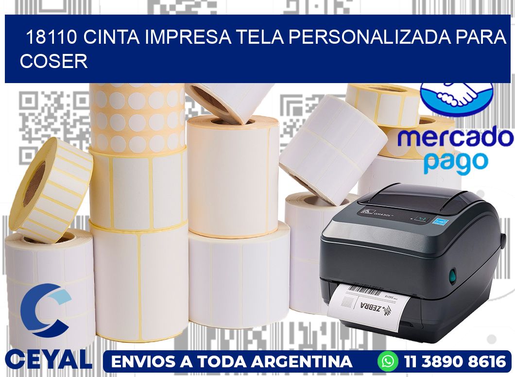 18110 CINTA IMPRESA TELA PERSONALIZADA PARA COSER