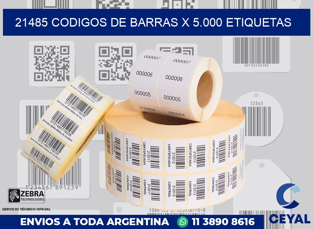 21485 codigos de barras x 5.000 etiquetas