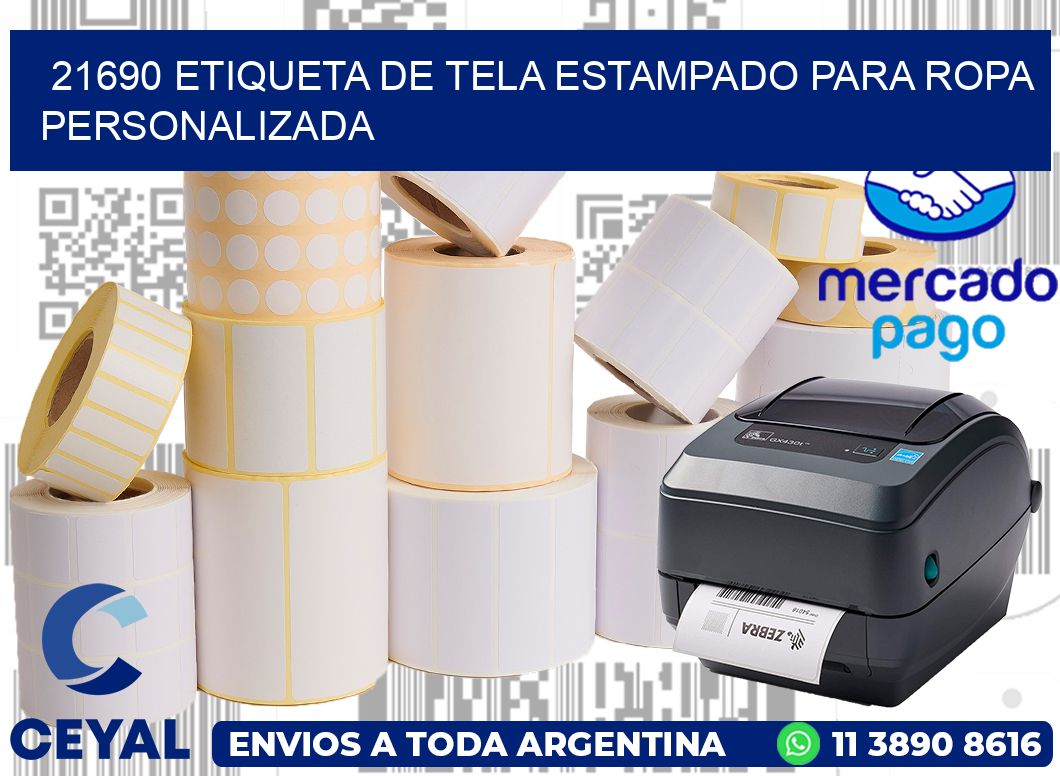 21690 ETIQUETA DE TELA ESTAMPADO PARA ROPA PERSONALIZADA