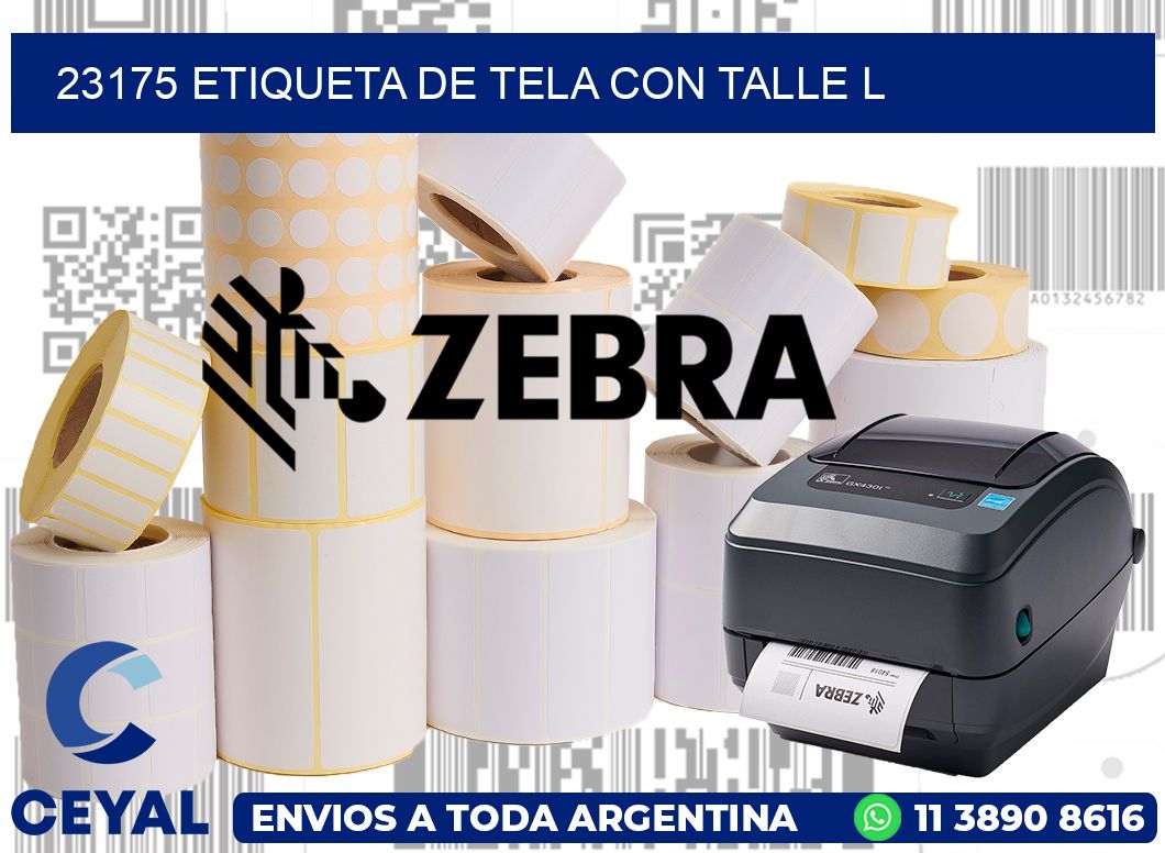 23175 ETIQUETA DE TELA CON TALLE L